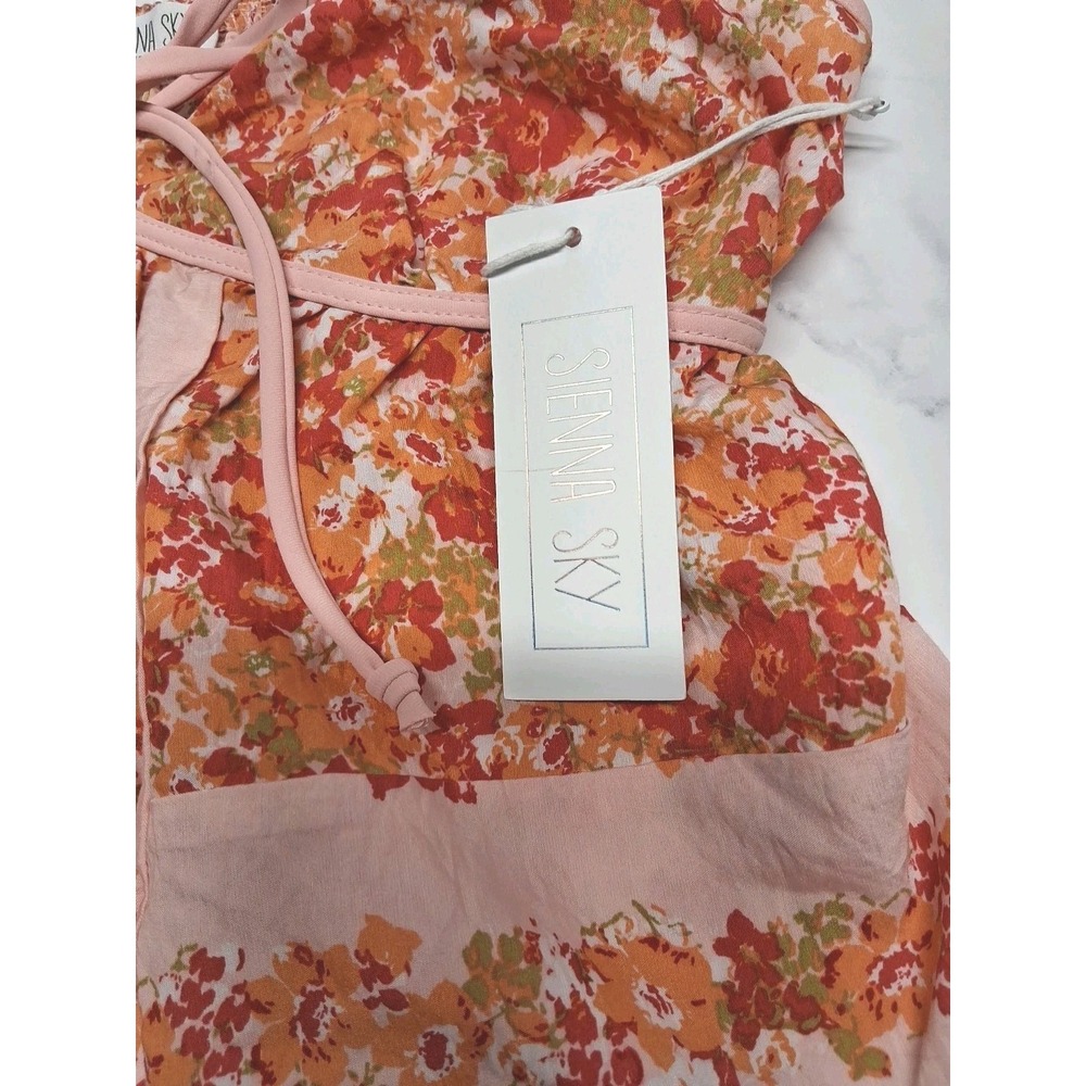 Sienna Sky Junior's Floral "Camisole" Red, Pink & Orange Size M - Picture 8 of 10